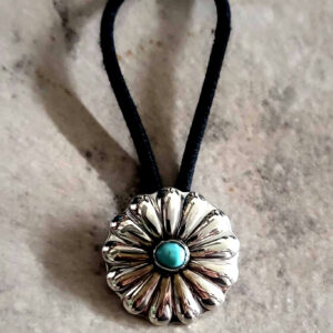 Hair Tie Concho with Turquoise.