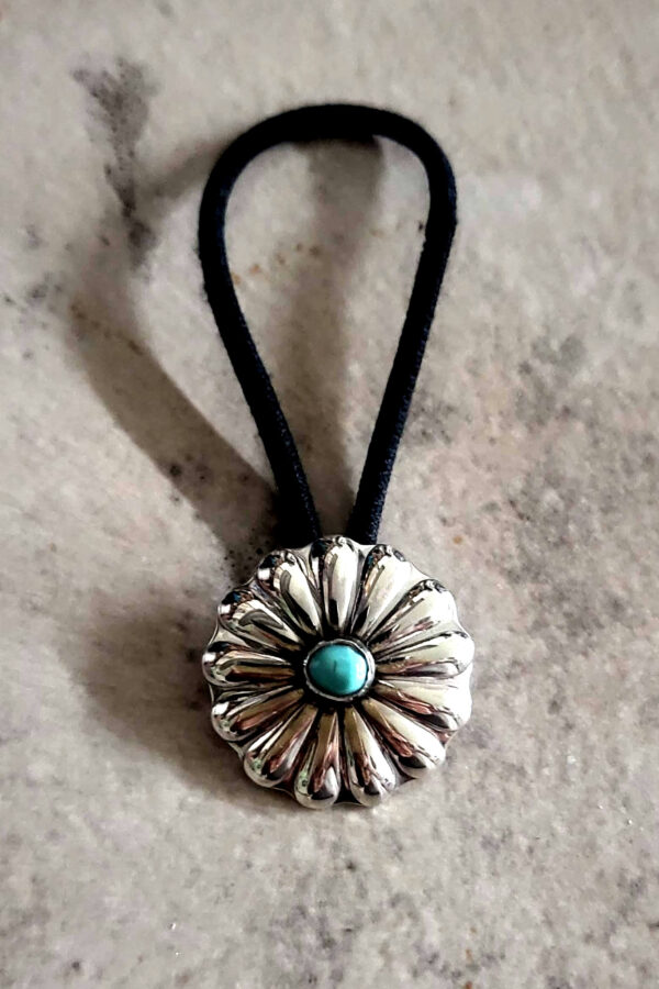 Hair Tie Concho with Turquoise.