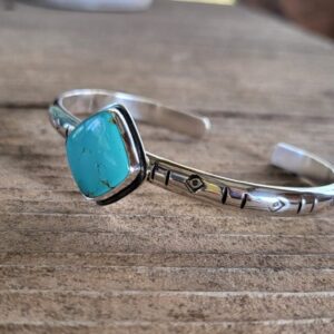 #8 Turquoise Bracelet with Stamping