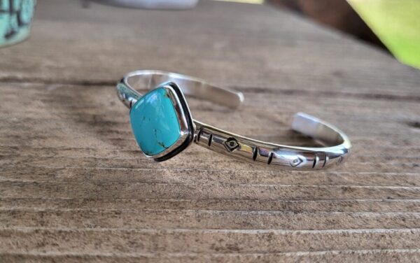 #8 Turquoise Bracelet with Stamping