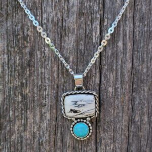 White Buffalo and Kingman Turquoise Necklace