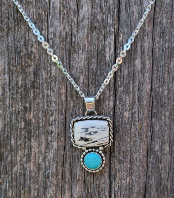 White Buffalo and Kingman Turquoise Necklace