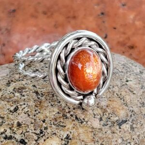 Sunstone Ring with Twists