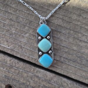 Three Stone Two Tone #8 Necklace