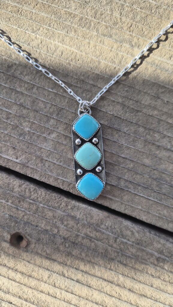 Three Stone Two Tone #8 Necklace