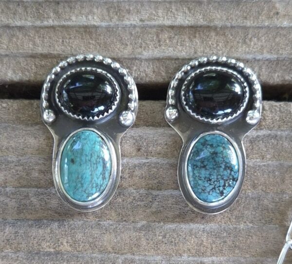 Hubei and Black Onyx Earrings