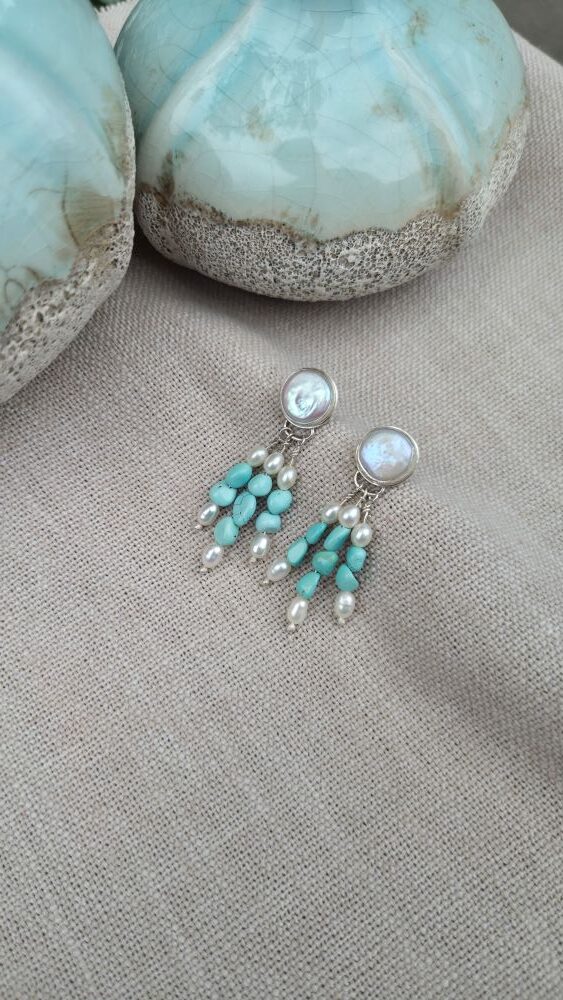Lone Mountain Freshwater Pearl Earrings