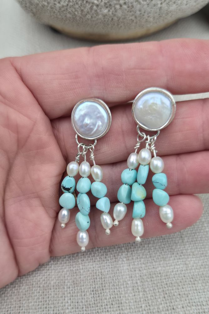 Lone Mountain Freshwater Pearl Earrings - Image 2