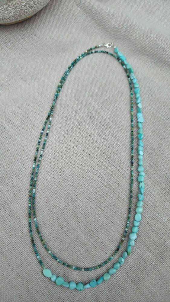 Lone Mountain and Turquoise Bead Necklace